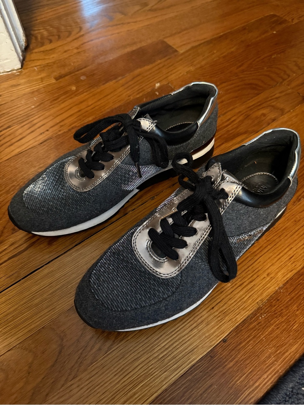 Michael Kors Allie Trainer Flannel Charcoal size 9.5